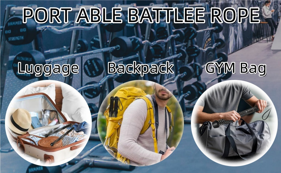 05 PORTABLE BATTLE ROPE _ Umay Portable Cordless Battle Rope Weighted for Strength Workout (2 PCS)