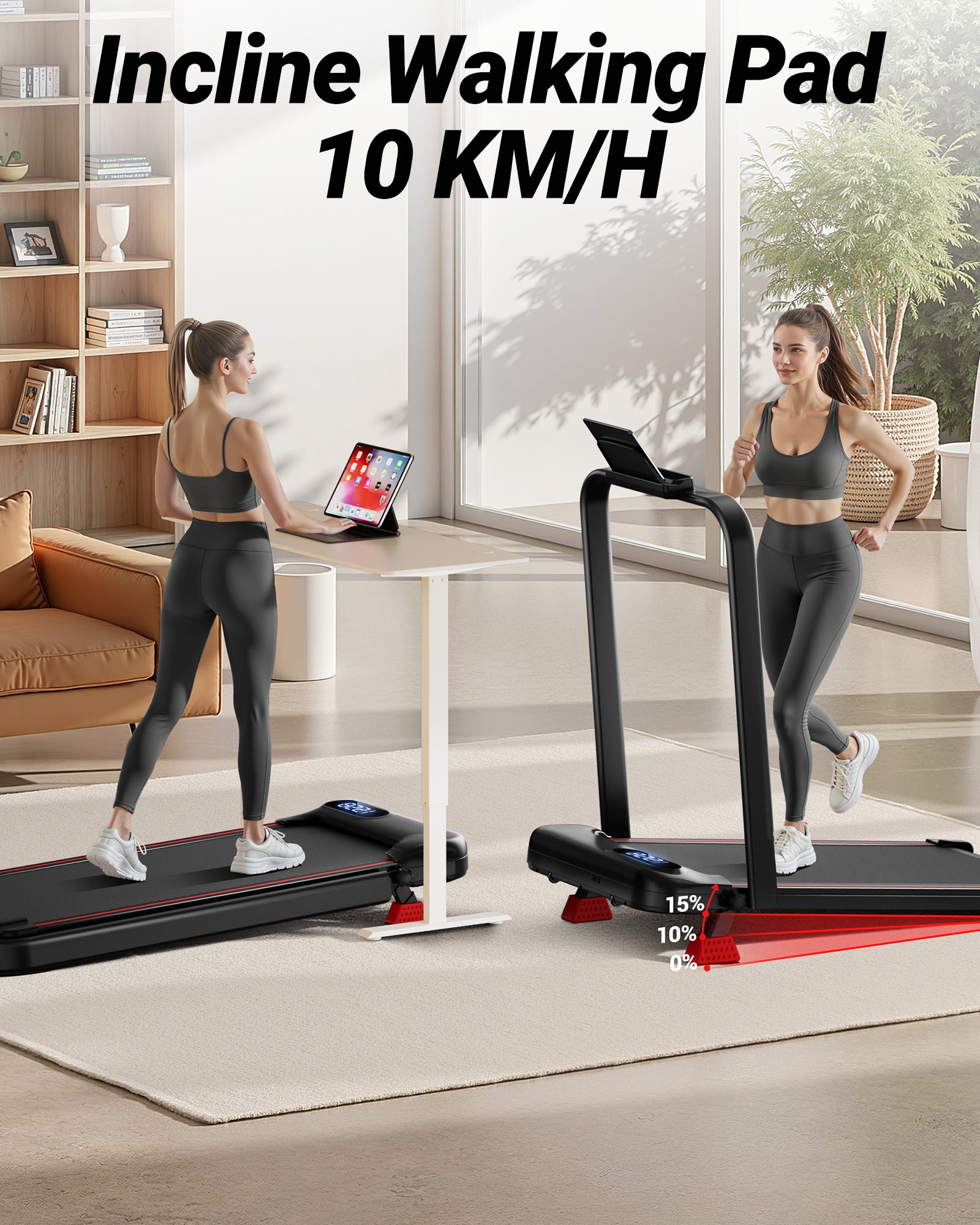 Umay U18F Folding 3-in-1 Walking Pad with 10%/15% Incline 1-10 km/h