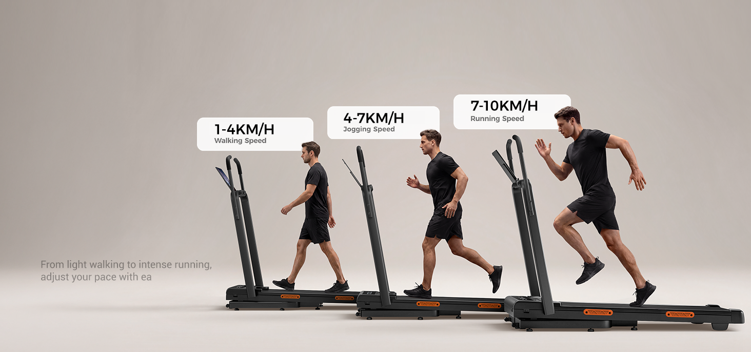1-10 KMH Adjustable Speed Range _Umay X5FD 40% Incline Foldable Treadmill with Dual Handle Bar 10 KMH
