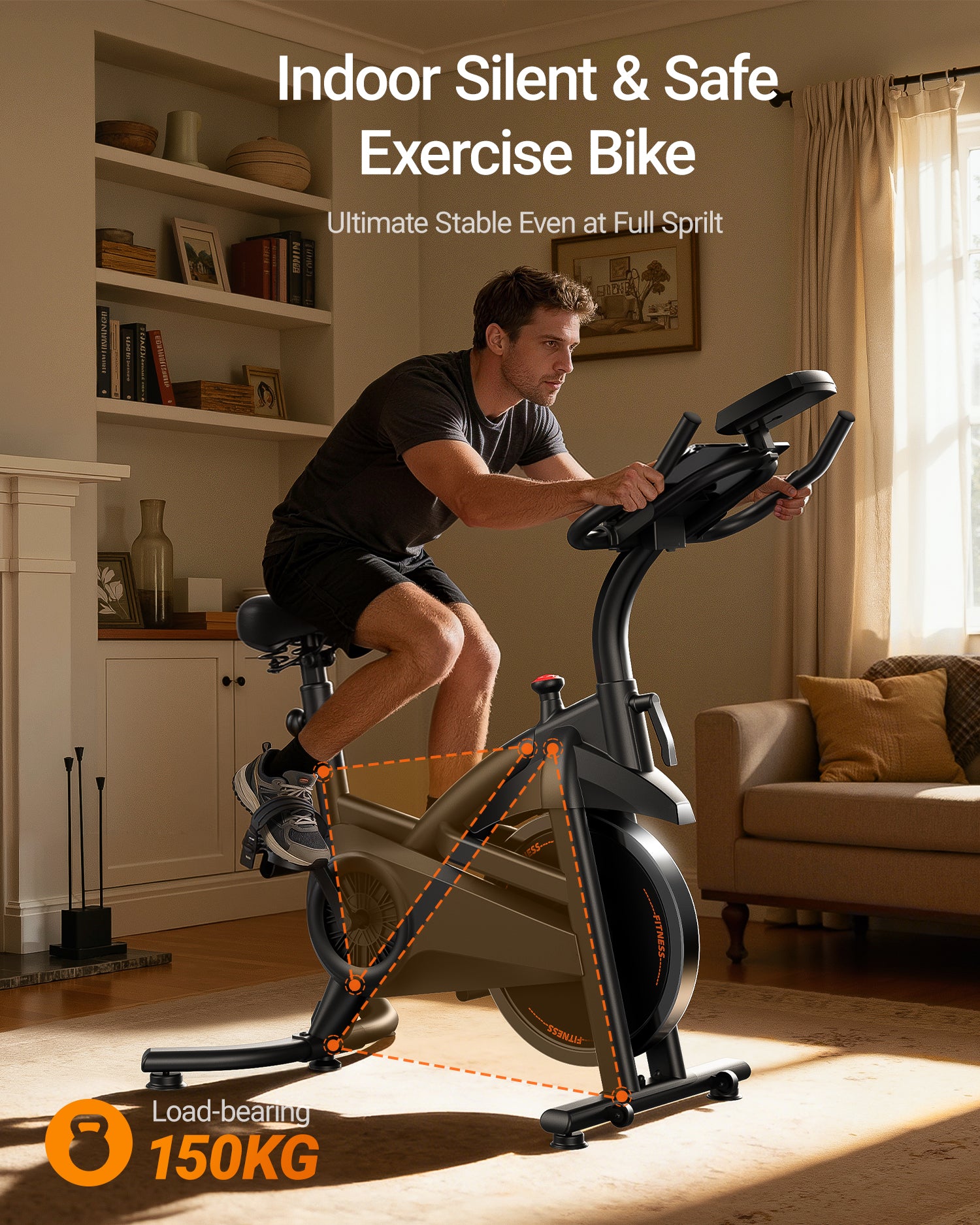 Umay CBE10 Carbon Steel Exercise Bike with 100 Levels Resistance & App