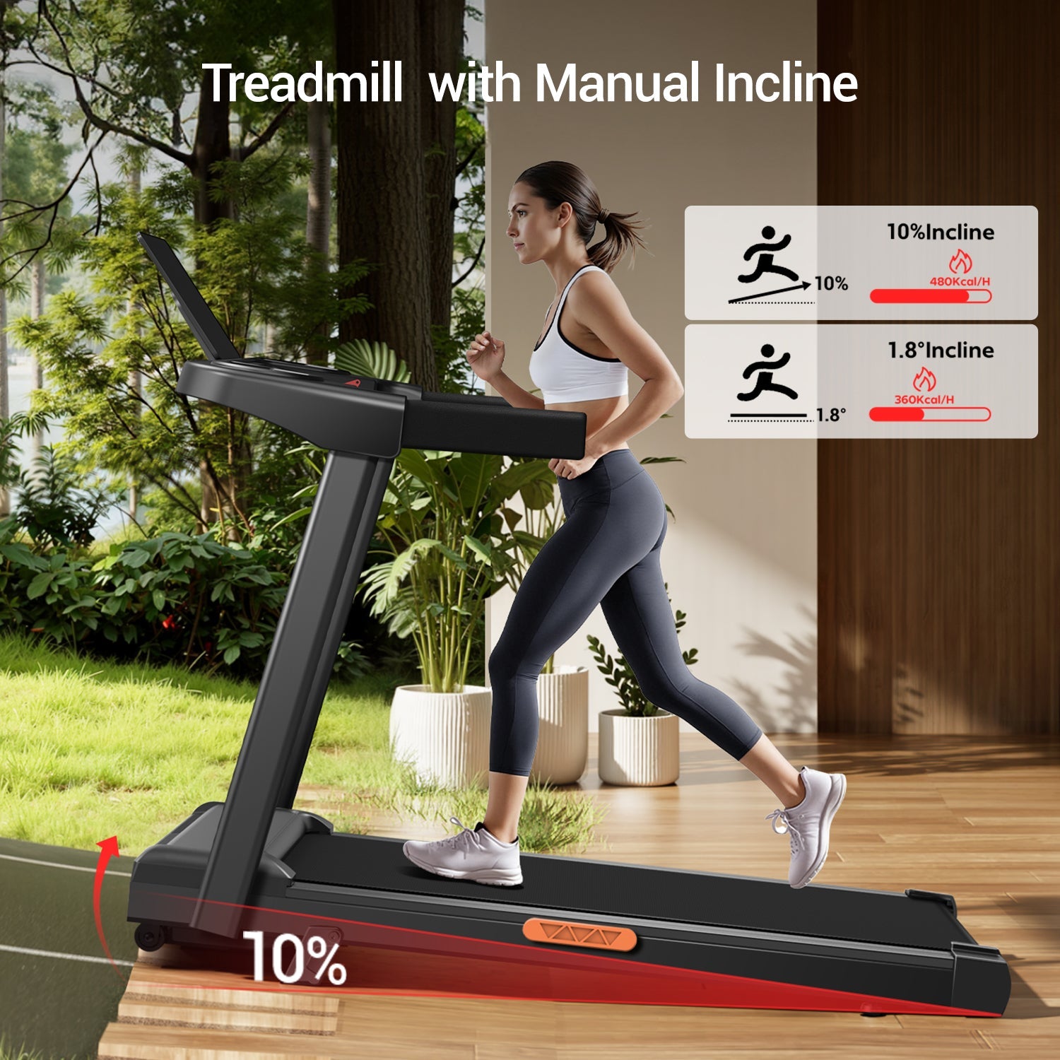 UMAY SF10 Faltbares Laufband mit 10%/15% Steigung und 12 km/h -Geschwindigkeit