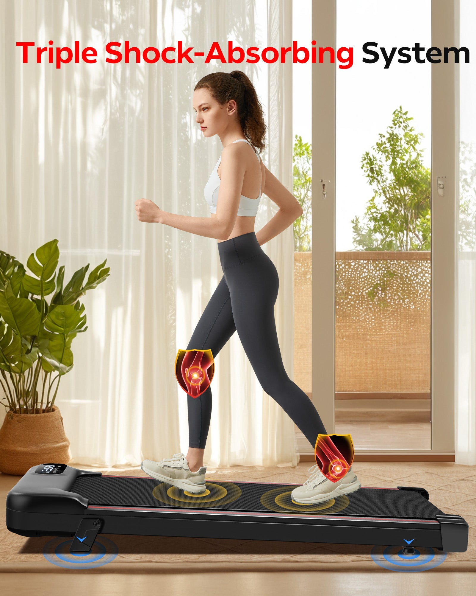 UMAY Smart Walking Pad, unter Schreibtischlaufmühle und 2-in-1-Steigung Wanderblock-Laufband für Home Office