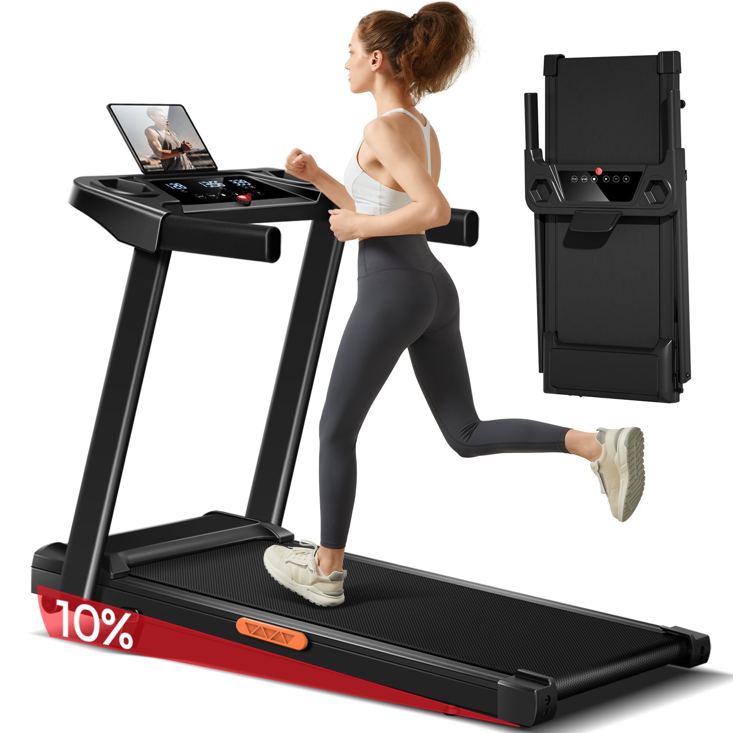 UMAY SF10 Faltbares Laufband mit 10%/15% Steigung und 12 km/h -Geschwindigkeit