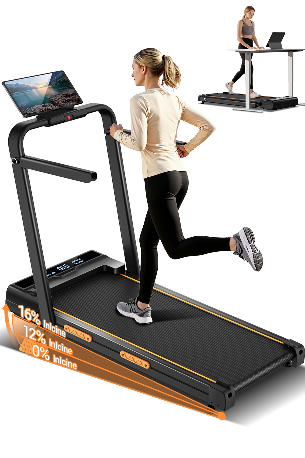 Umay X5F Folding 3-in-1 Portable Treadmill with 16% Incline Max 10 KM/