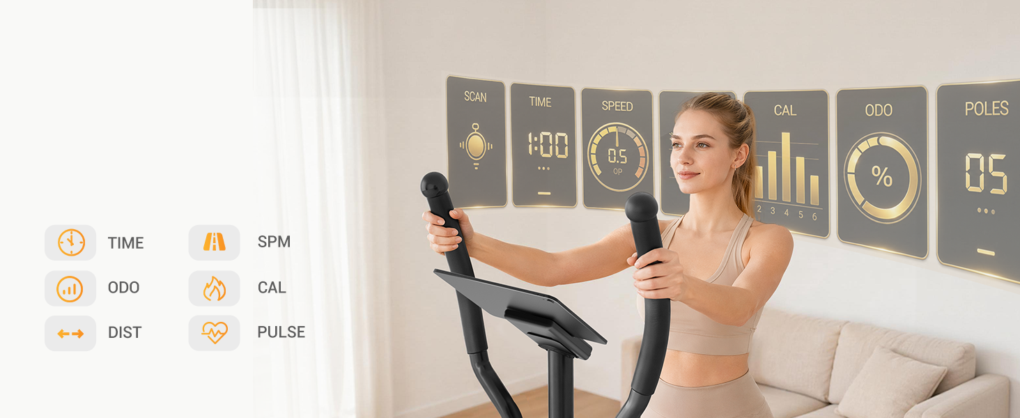 05 Real-Time Data Tracking for Better Workouts _ Umay ET30 Hyper-Quiet Magnetic Elliptical Machine