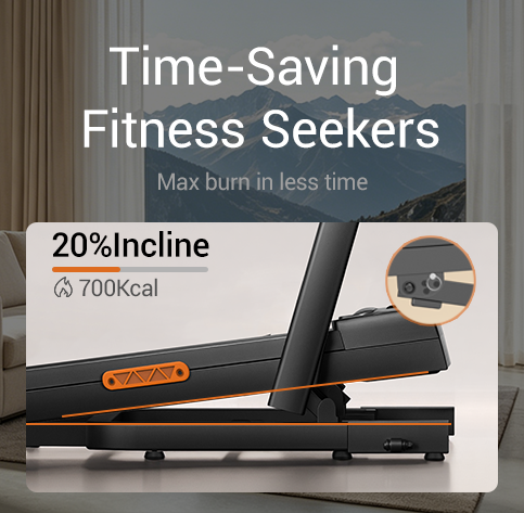 Scenario 1 Time-Saving Fitness Seekers _Umay X5FD 40% Incline Foldable Treadmill with Dual Handle Bar 10 KMH