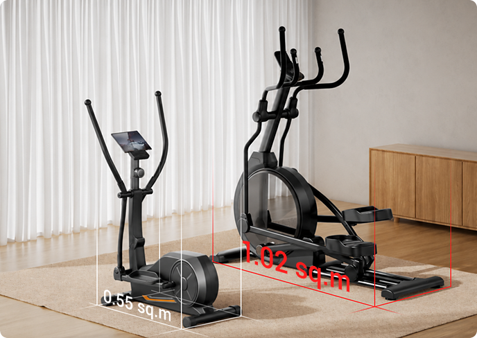 06-1 Compact Design, BIG Impact - Seamless Mobility, Compact Storage _ Umay ET30 Hyper-Quiet Magnetic Elliptical Machine