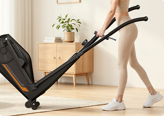 06-2 Compact Design, BIG Impact - Seamless Mobility, Compact Storage _ Umay ET30 Hyper-Quiet Magnetic Elliptical Machine