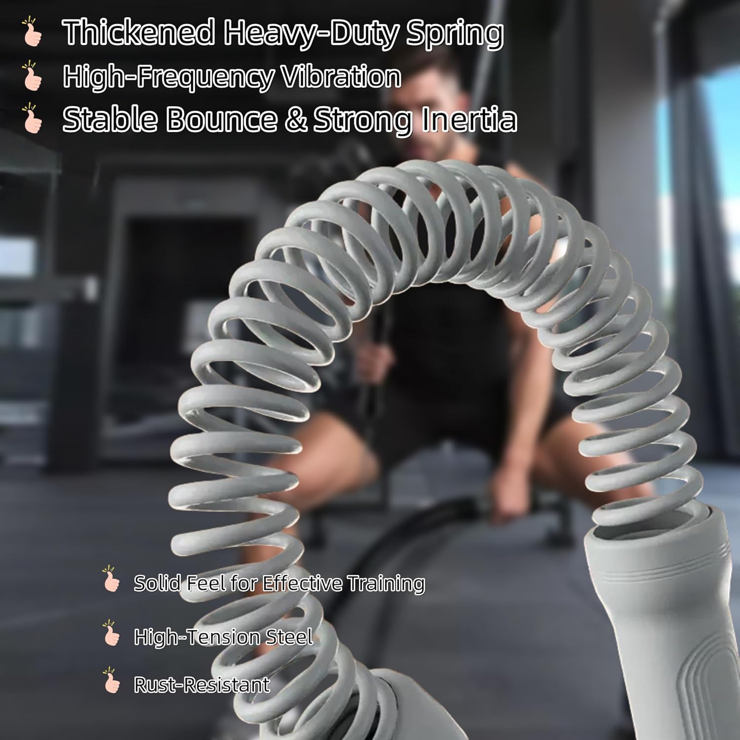 Thickened Heavy-Duty Steel Spring Core _ Umay Portable Cordless Battle Rope Weighted for Strength Workout (2 PCS)