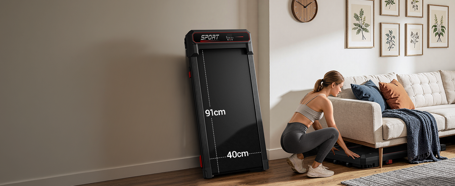 Space-Saving & Easy to Store _ Umay U19 Vibration 3-in-1 Walking Pad with 15% Incline 8 KMH