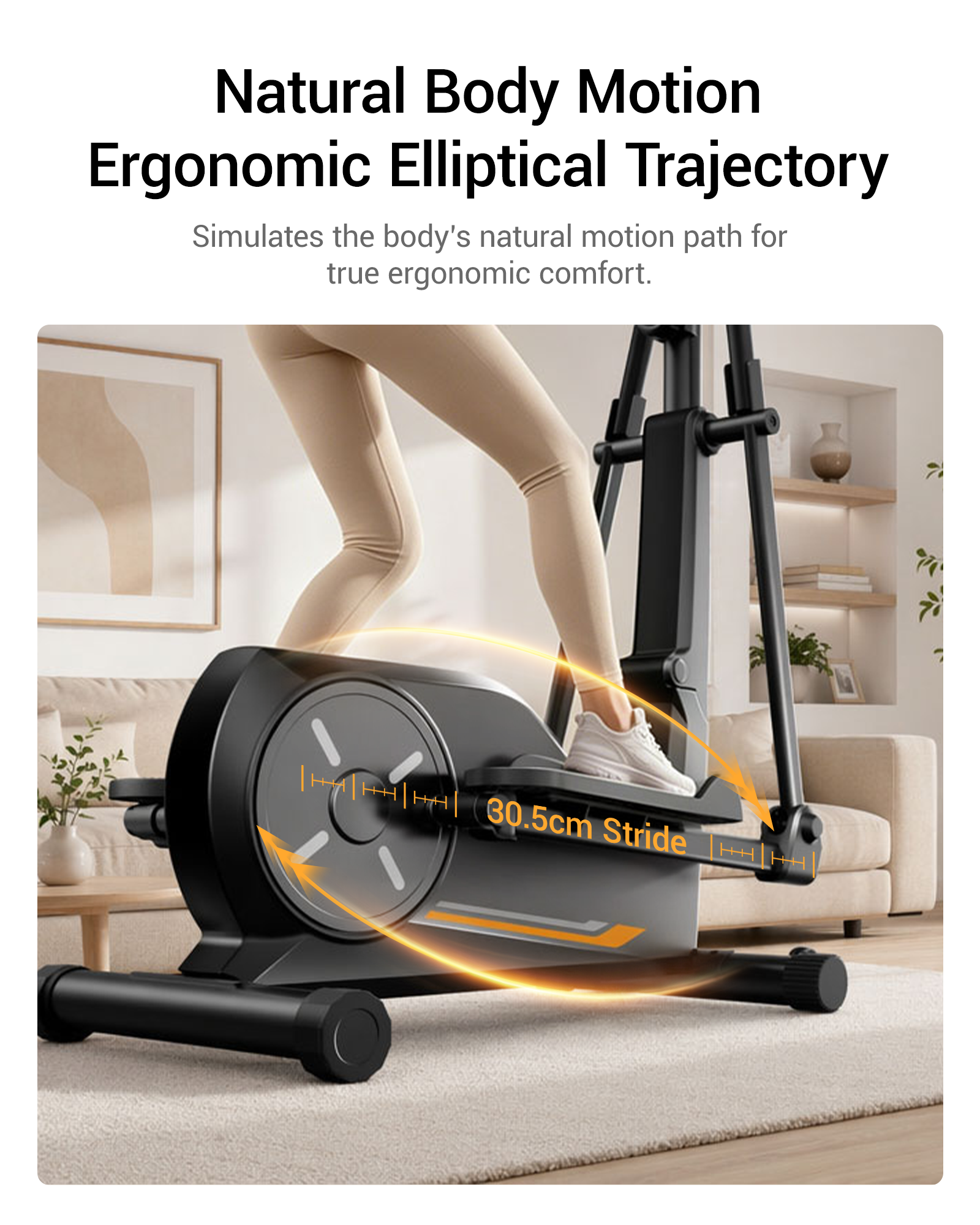 08 Natural Body Motion Ergonomic Elliptical Trajectory - Simulates the body's natural motion path for tru _ Umay ET30 Hyper-Quiet Magnetic Elliptical Machine