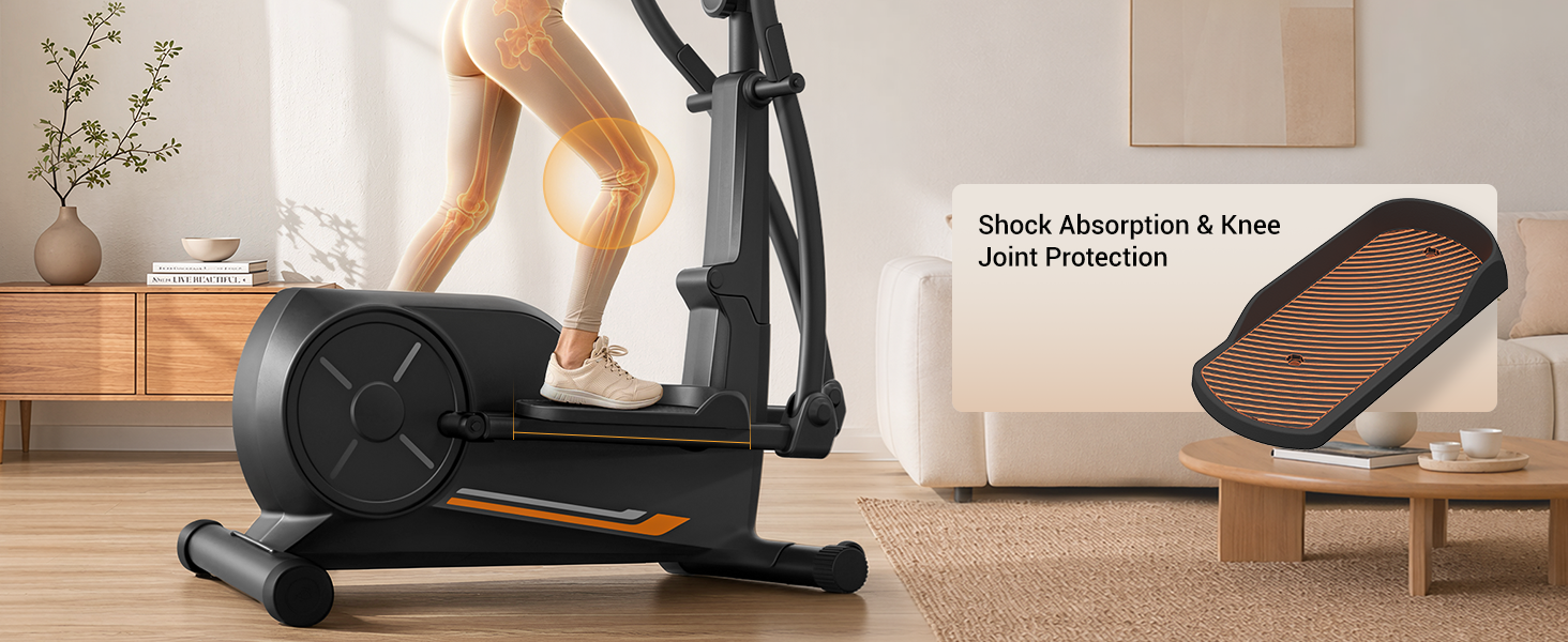 09 Anti-Slip Oversized Pedals - Shock Absorption & Knee Joint Protection _ Umay ET30 Hyper-Quiet Magnetic Elliptical Machine