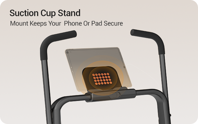 Suction Cup Stand - Secure Anti-Slip Suction Holder _Umay X5FD 40% Incline Foldable Treadmill with Dual Handle Bar 10 KMH