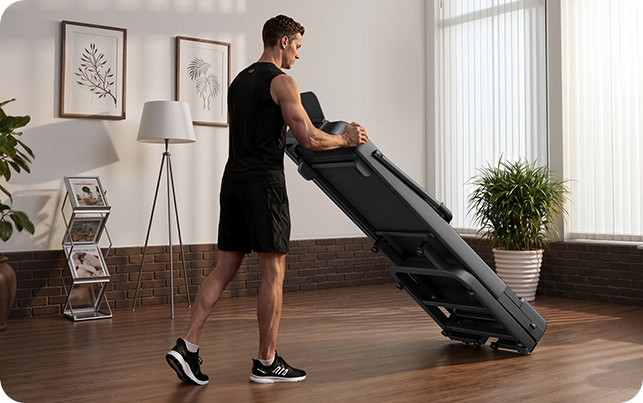 Space-Saving Design Fold, Roll & Store 1 _Umay X5FD 40% Incline Foldable Treadmill with Dual Handle Bar 10 KMH