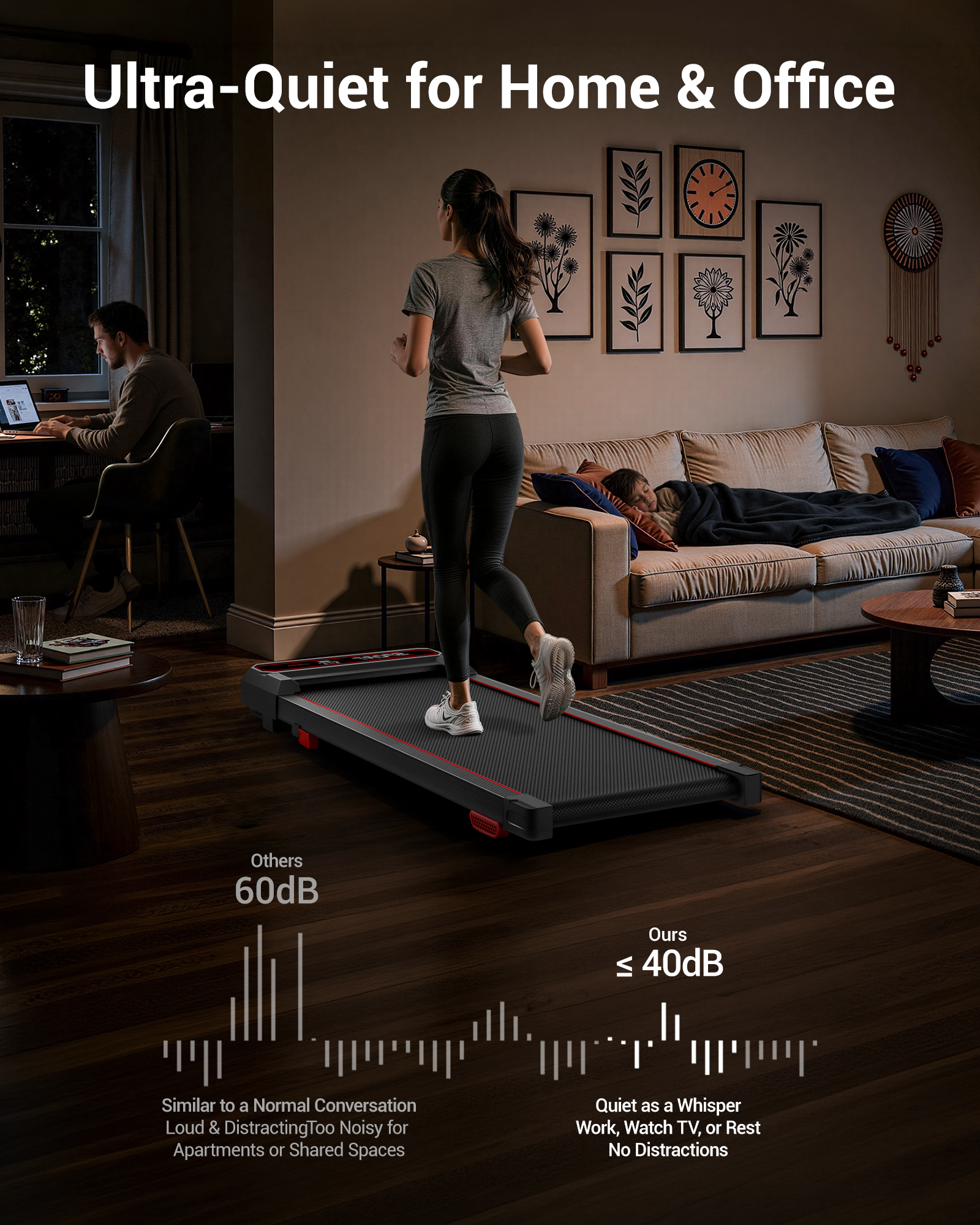 Ultra-Quiet for Home & Office _ Umay U19 Vibration 3-in-1 Walking Pad with 15% Incline 8 KMH