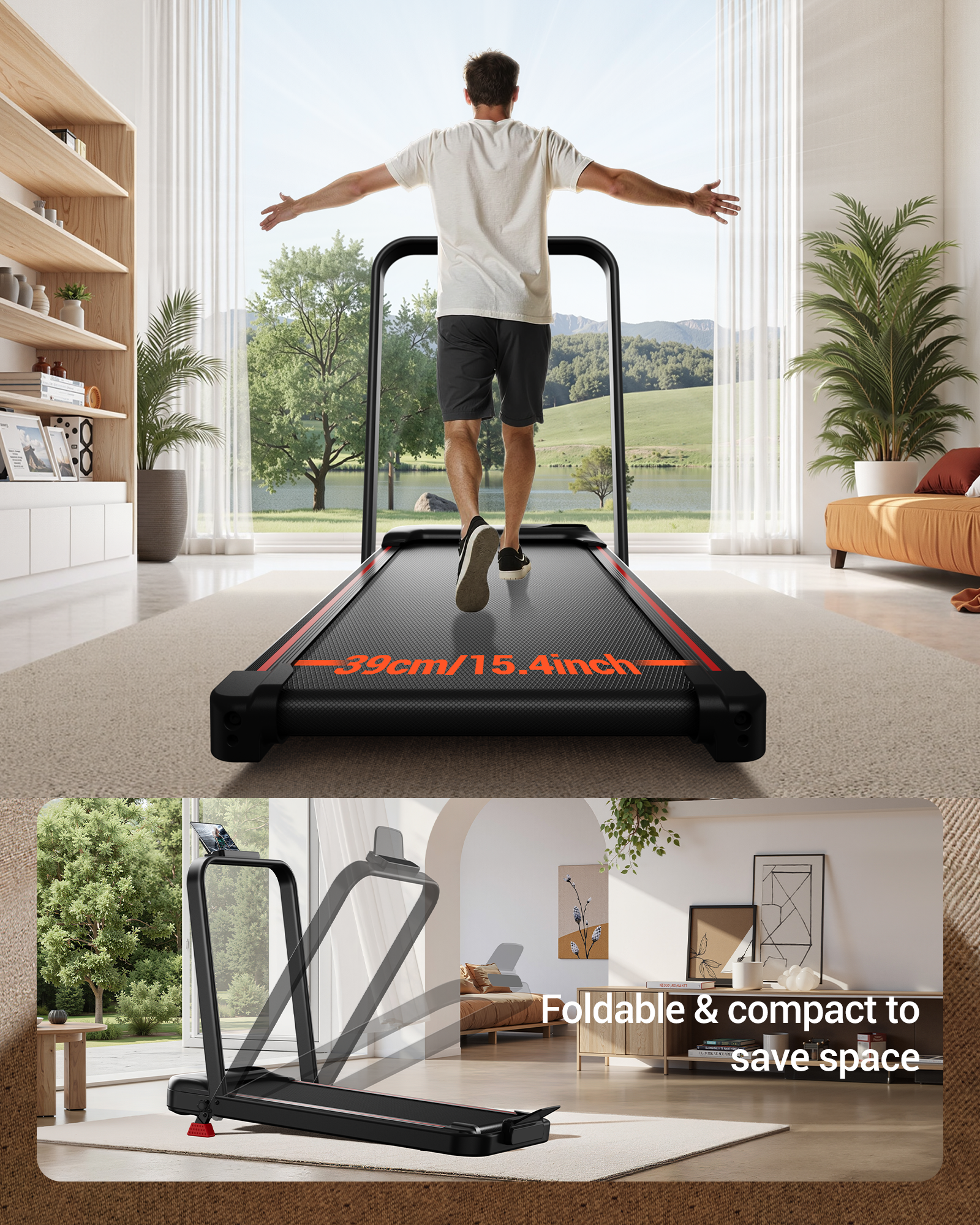 Umay U18F Folding 3-in-1 Walking Pad with 10%/15% Incline 1-10 km/h