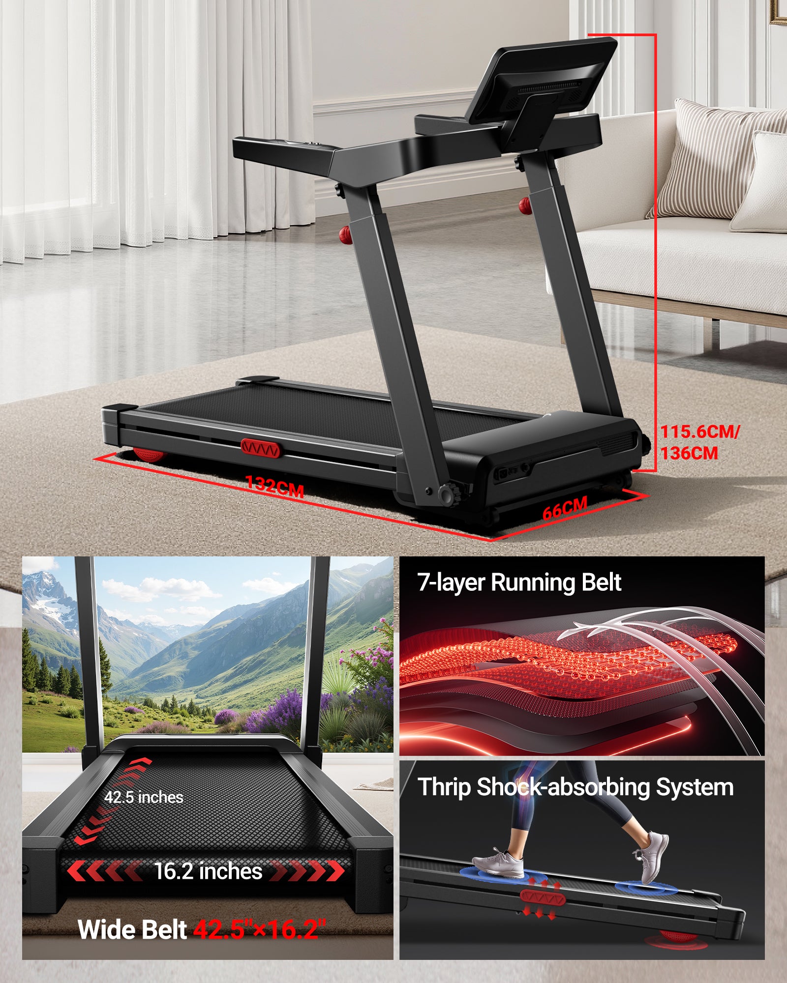 Details_Umay L10 Foldable Treadmill 20% Auto Incline with Pulse Sensors 14KMH