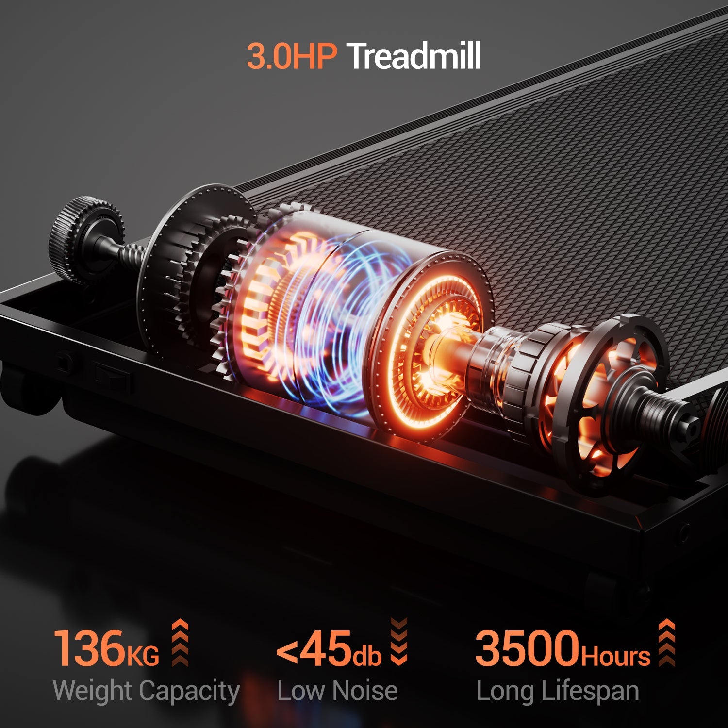 Tapis De Course UMAY - Inclinaison Électrique 20 Niveaux, Vitesse 14 Km/h, Moteur 3.5CH - Pliable, Silencieux, Charge 180kg