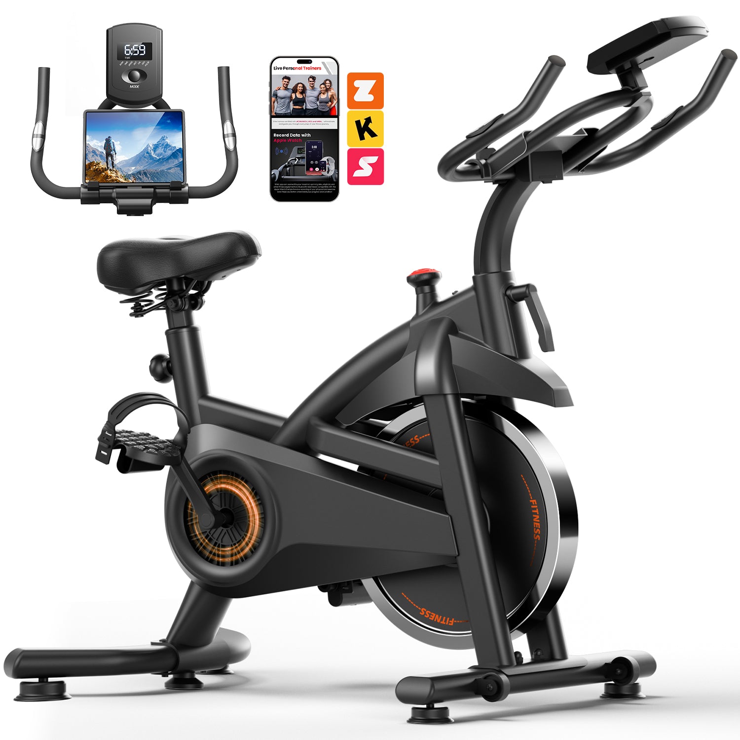 Umay CBE30 Carbon Steel Exercise Bike with 100 Levels Resistance & App
